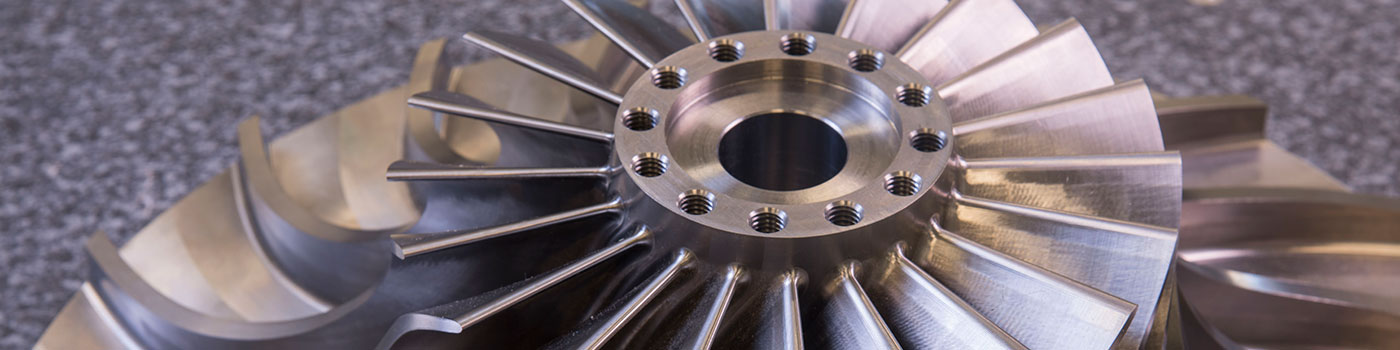 Close up of a Rotoflow turboexpander impeller