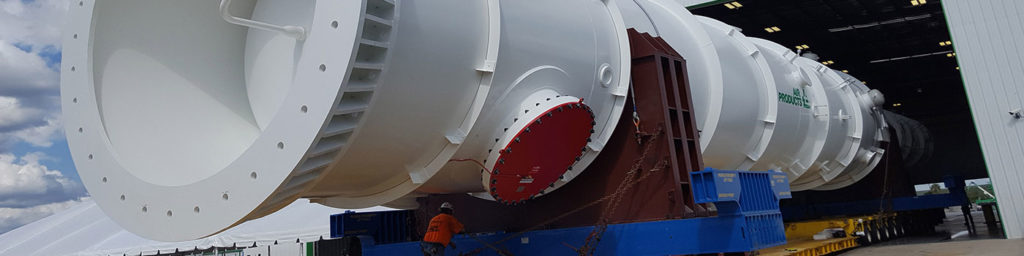 Photography of LNG Heat Exchanger being transported via trailer